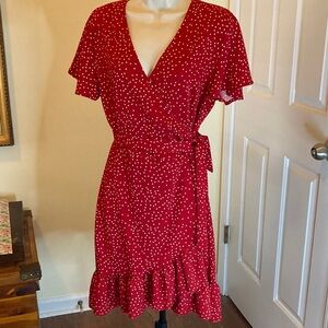 Naggoo Red Polka Dot Mini Dress